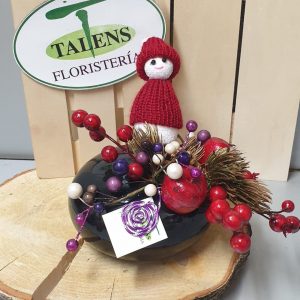 Centro navideño con base negra