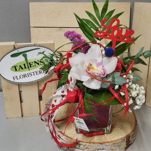 Orquídea con base de cristal